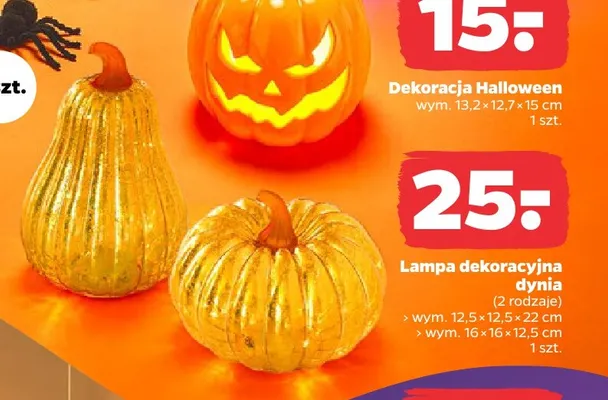 Lampa dekoracyjna dynia 12,5x12,5x22 cm promocja w Netto