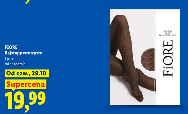 Rajstopy wzorzyste Fiore promocja w Lidl
