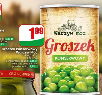 Groszek konserwowy Warzyw Moc promocja w Dino