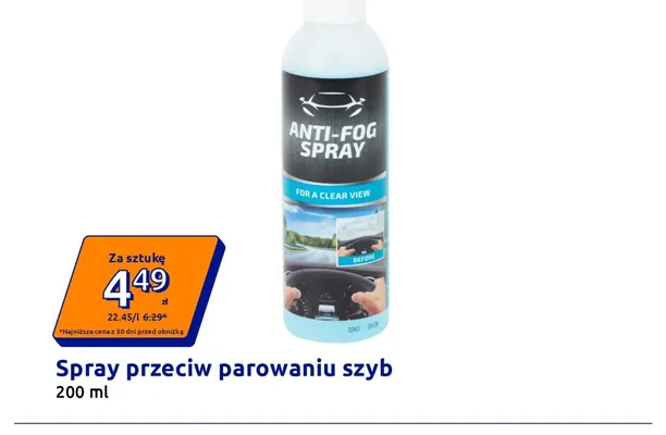 Spray przeciw parowaniu szyb promocja w Action
