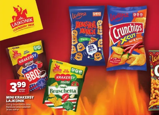 Mini krakersy Lajkonik bruschetta promocja w Stokrotka