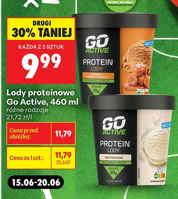 Lody proteinowe Go Active śmietankowe promocja w Biedronka