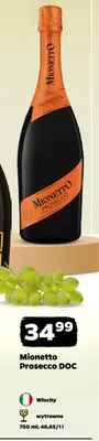 Wino musujące Mionetto Prosecco DOC wytrawne włoskie promocja w Netto