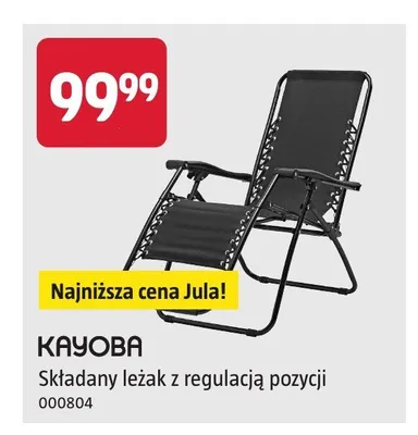 Składany leżak z regulacją pozycji Kayoba promocja w Jula