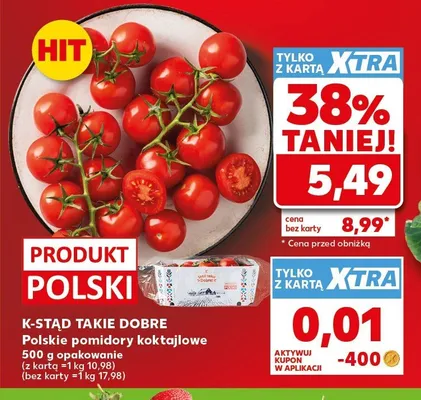 Pomidory koktajlowe K-Stąd Takie Dobre polskie promocja w Kaufland