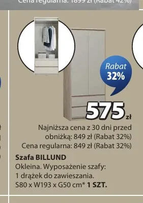 Szafa Billund promocja w Jysk