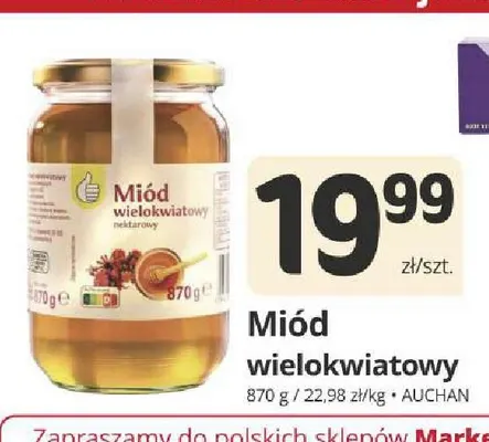 Miód wielokwiatowy Auchan promocja w Marketvita
