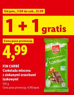 Czekolada mleczna z siekanymi orzechami laskowymi Fin Carré promocja w Lidl