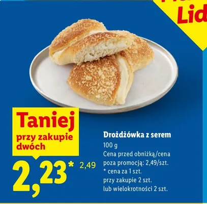 Drożdżówka z serem promocja w Lidl