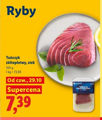 Tuńczyk żółtopłetwy stek Seamor promocja w Lidl