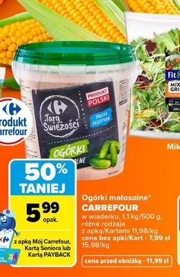 Ogórki małosolne Carrefour Targ Świeżości promocja w Carrefour