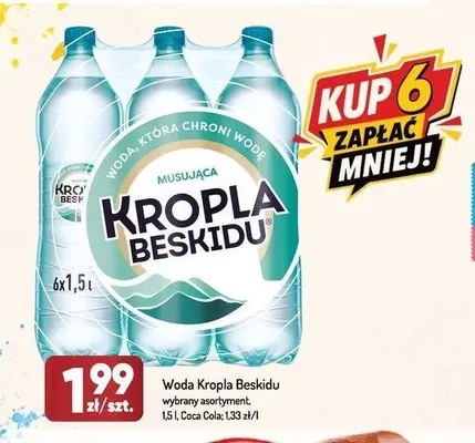 Woda gazowana Kropla Beskidu Musująca promocja w Avita