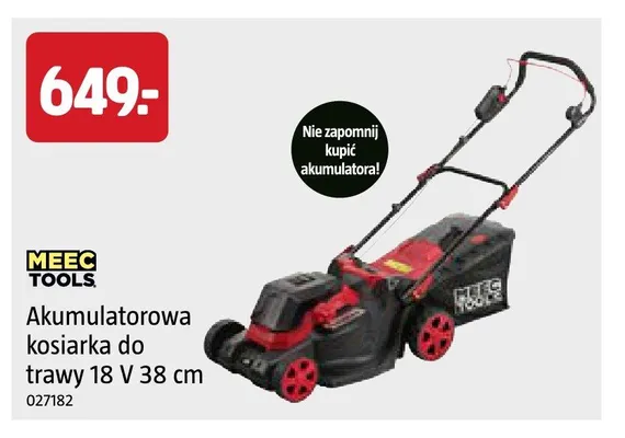 Kosiarka akumulatorowa Meec Tools promocja w Jula