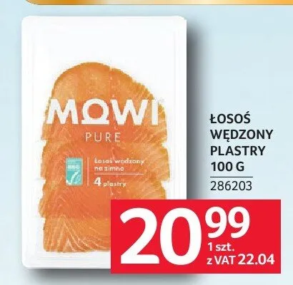 Łosoś wędzony plastry Mowi promocja w Selgros