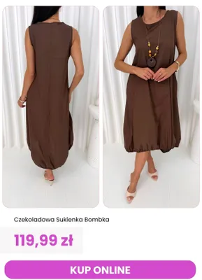 Sukienka bombka czekoladowa ModnaKiecka.pl promocja w Modna Kiecka