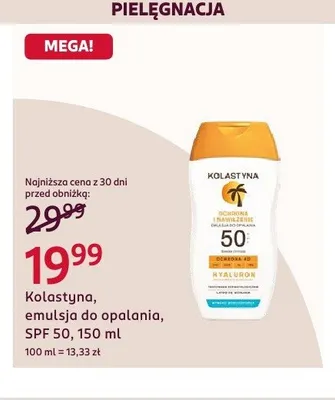 Emulsja do opalania Kolastyna SPF 50 promocja w Rossmann