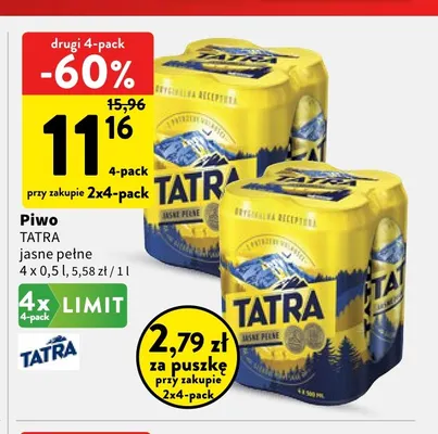Piwo Tatra 4-pak promocja w Intermarche