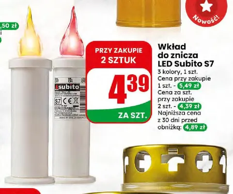 Wkład do znicza LED Subito S7 promocja w Dino