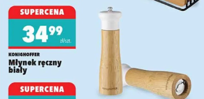 Młynek ręczny biały promocja w Biedronka
