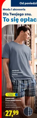 Piżama męska z bawełny promocja w Lidl