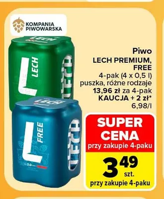 Piwo Lech Premium 4-pak 500 ml promocja w Carrefour Market