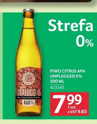 Piwo bezalkoholowe Citrus APA Unplugged promocja w Selgros