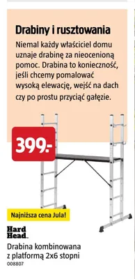 Drabina kombinowana z platformą Hard Head 2x6 stopni promocja w Jula