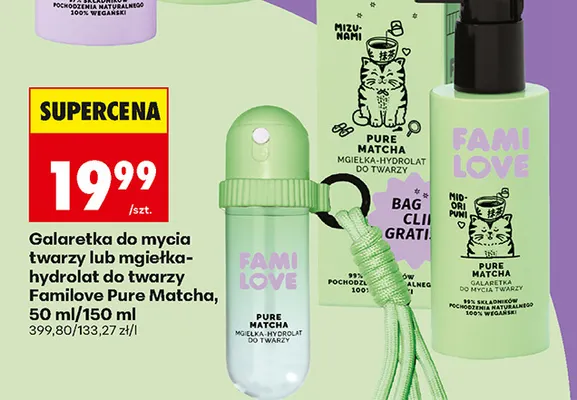 Galaretka do mycia twarzy Familove Pure Matcha promocja w Biedronka