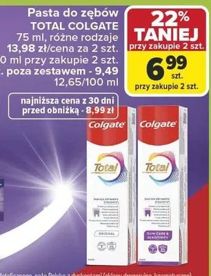 Pasta do zębów Total Original promocja w Carrefour