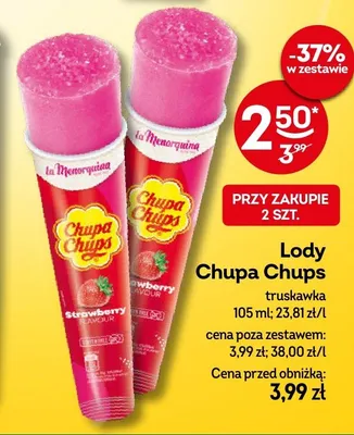 Lody Chupa Chups truskawka promocja w Żabka