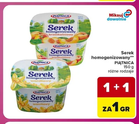 Serek homogenizowany Piątnica brzoskwiniowy promocja w Carrefour Express