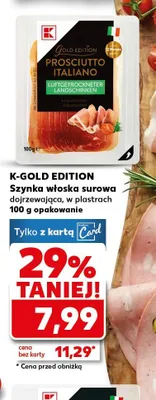 Szynka włoska surowa dojrzewająca, w plastrach promocja w Kaufland