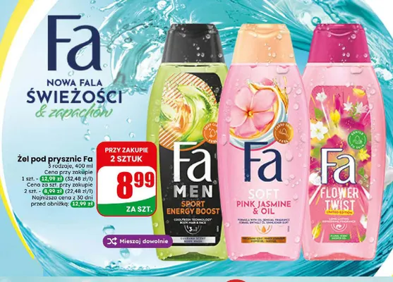 Żel pod prysznic Fa Men Sport Energy Boost promocja w Dino