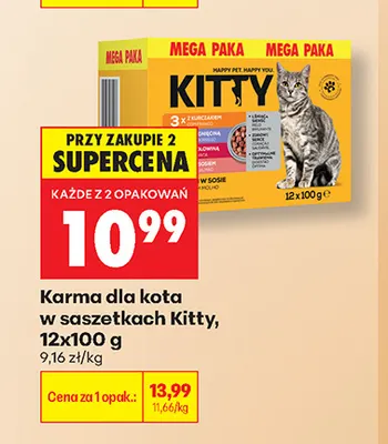 Karma dla kota w saszetkach Kitty 12-pak promocja w Biedronka