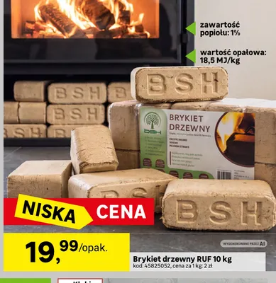 Brykiet drzewny Ruf 10 kg Bsh promocja w Leroy Merlin