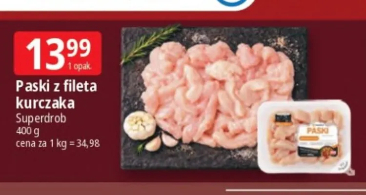 Paski z fileta kurczaka Superdrob promocja w Leclerc