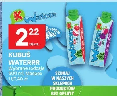 Woda smakowa Kubuś Waterrr promocja w Chorten