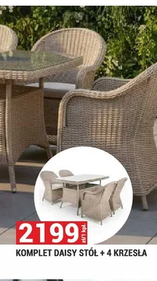 Komplet mebli ogrodowych Daisy stół + 4 krzesła promocja w Merkury Market