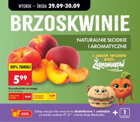 Brzoskwinie promocja w Biedronka