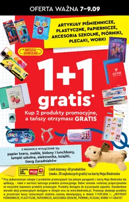 Artykuły piśmiennicze plastyczne papiernicze akcesoria szkolne piórniki plecaki worki promocja w Biedronka