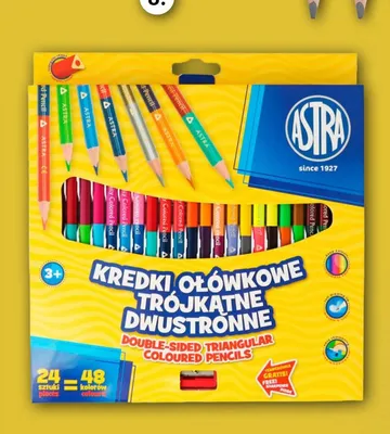 Kredki ołówkowe dwustronne Astra 24/48 kolorów promocja w Smyk