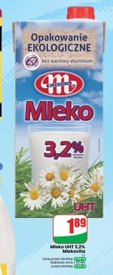 Mleko UHT Mlekovita 3,2% promocja w Dino
