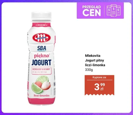 Jogurt pitny liczi-limonka Mlekovita promocja w Dino