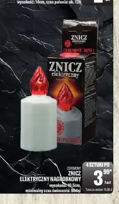 Znicz elektryczny nagrobkowy Ceremony promocja w Tomi Markt