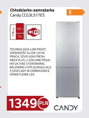 Chłodziarko-zamrażarka Candy CCG3L517ES promocja w kakto.pl