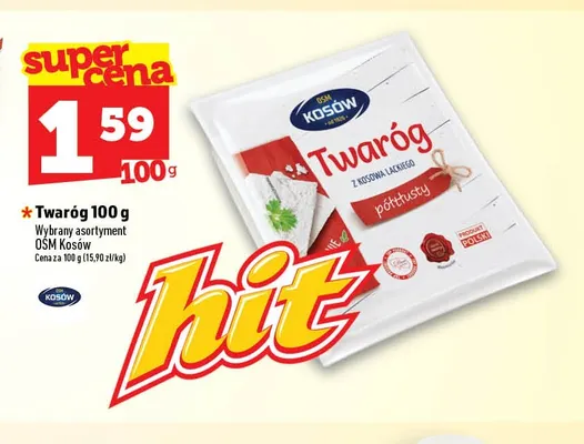 Twaróg półtłusty OSM Kosów promocja w TOPAZ
