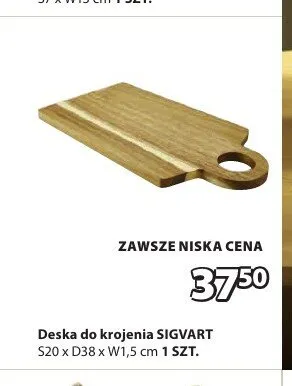 Deska do krojenia SIGVART S20xD38xW1,5cm promocja w Jysk