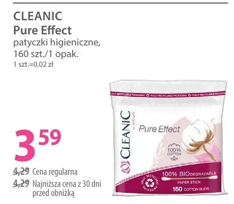 Pure Effect patyczki higieniczne promocja w Hebe