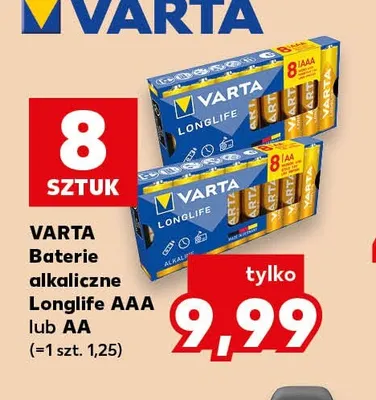 Baterie alkaliczne Longlife Aaa Varta promocja w Kaufland
