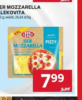 Ser Mozzarella wiórki Mlekovita promocja w Stokrotka